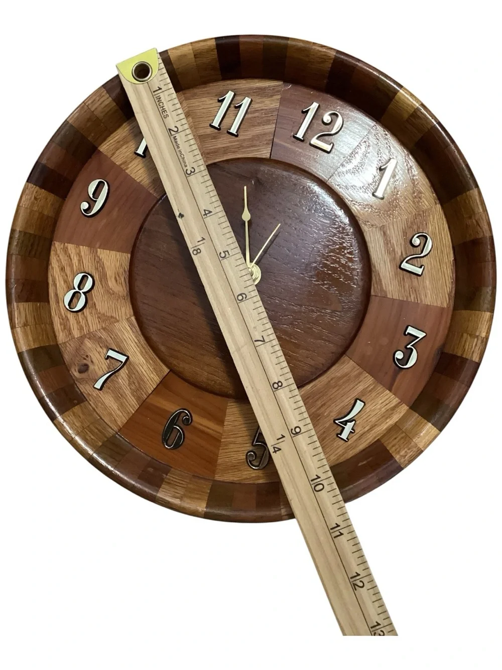 Handcrafted Exotic Wood Unique Artisan-made Wall Clock Battery Operated